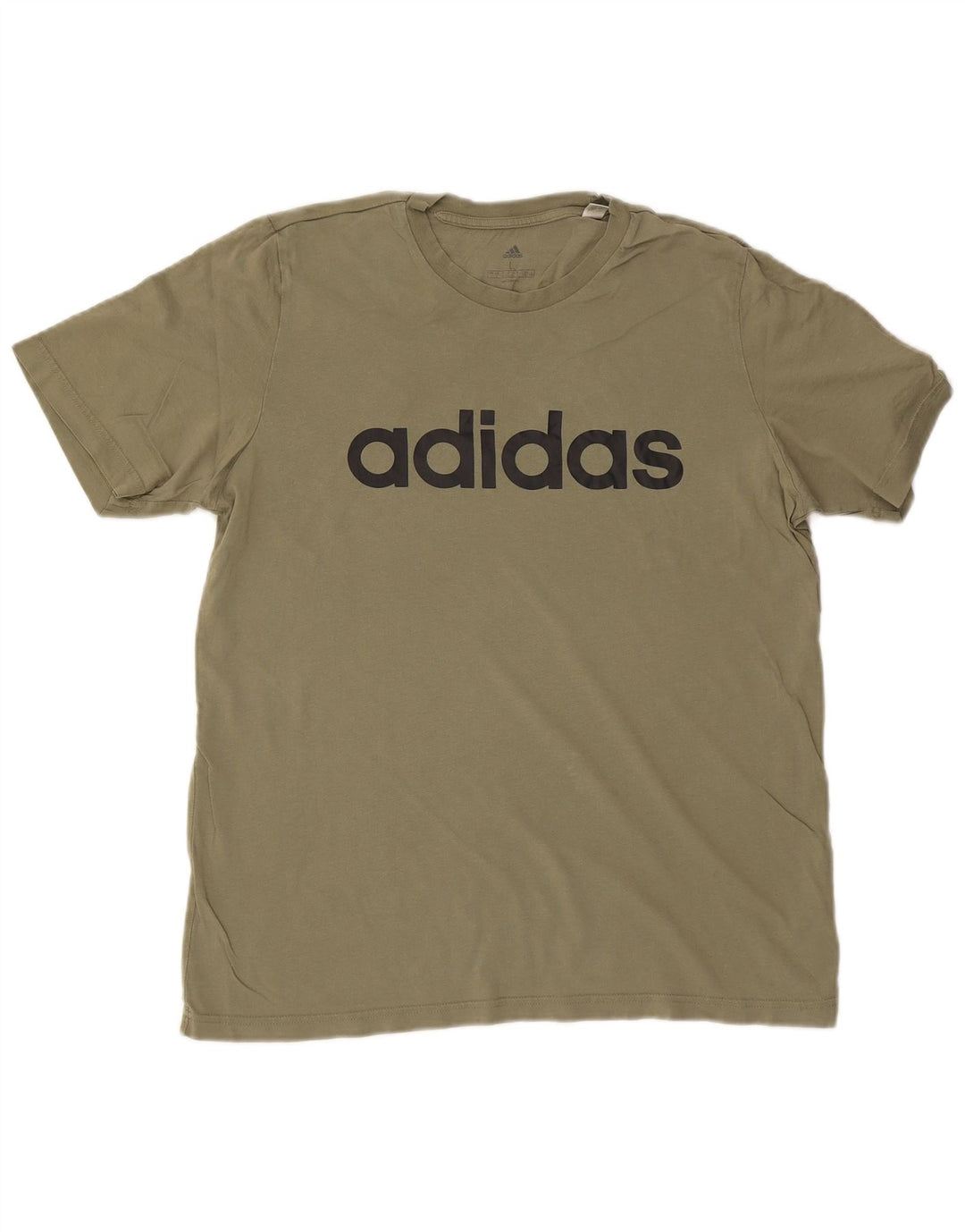 ADIDAS Mens Graphic T-Shirt Top Large Khaki Cotton