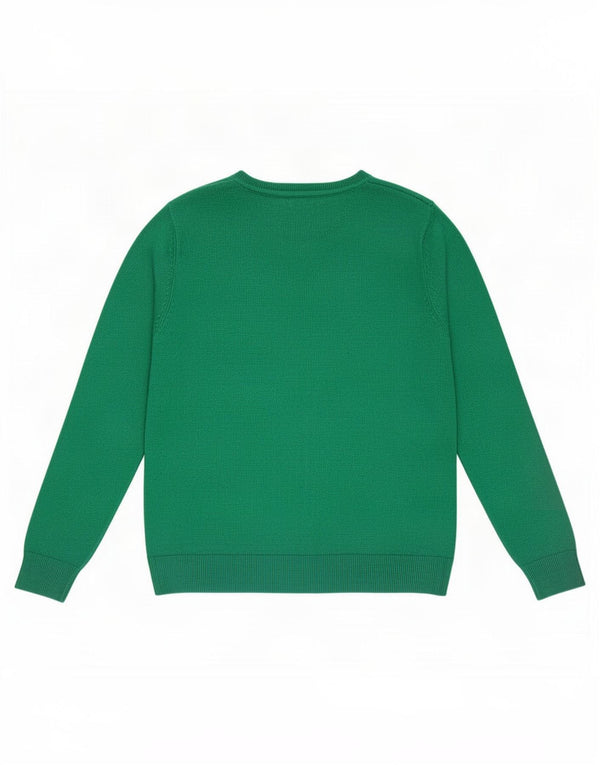 Marks & Spencer Womens Crew Neck Jumper Sweater UK 12 Medium Green Acrylic