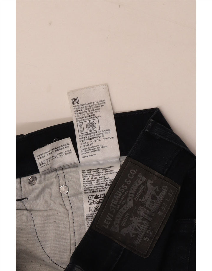 Levi's Mens 512 Slim Tapered Jeans  W32 L32 Black Cotton