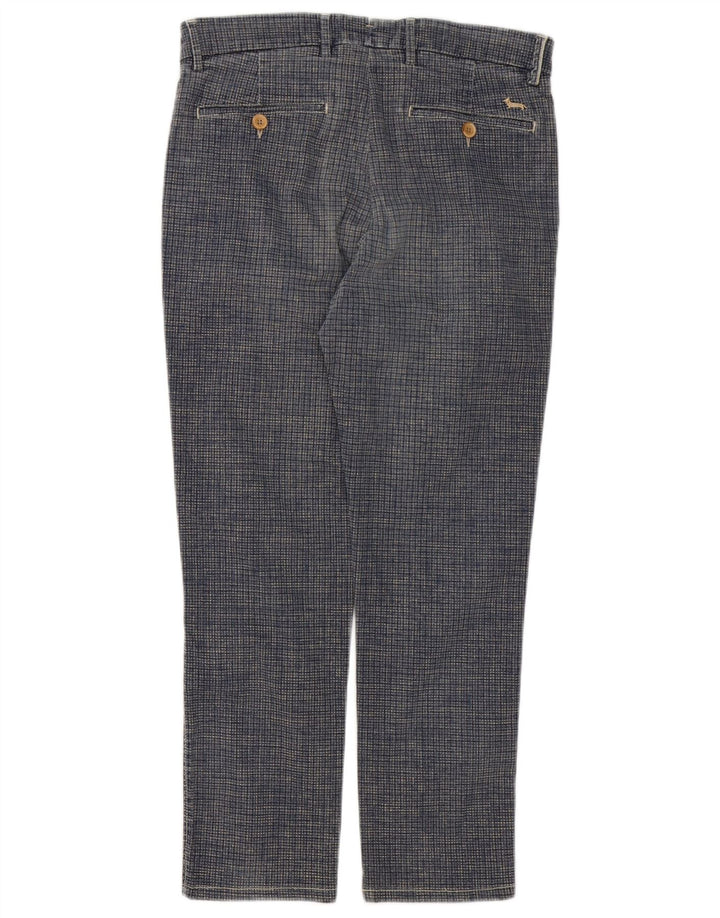 Harmont & Blaine Mens Chino Trousers IT 46 Small W32 L27 Blue Houndstooth