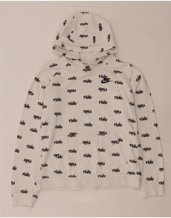 Nike Boys Graphic Standard Fit Hoodie Jumper 13-14 Years XL White Cotton