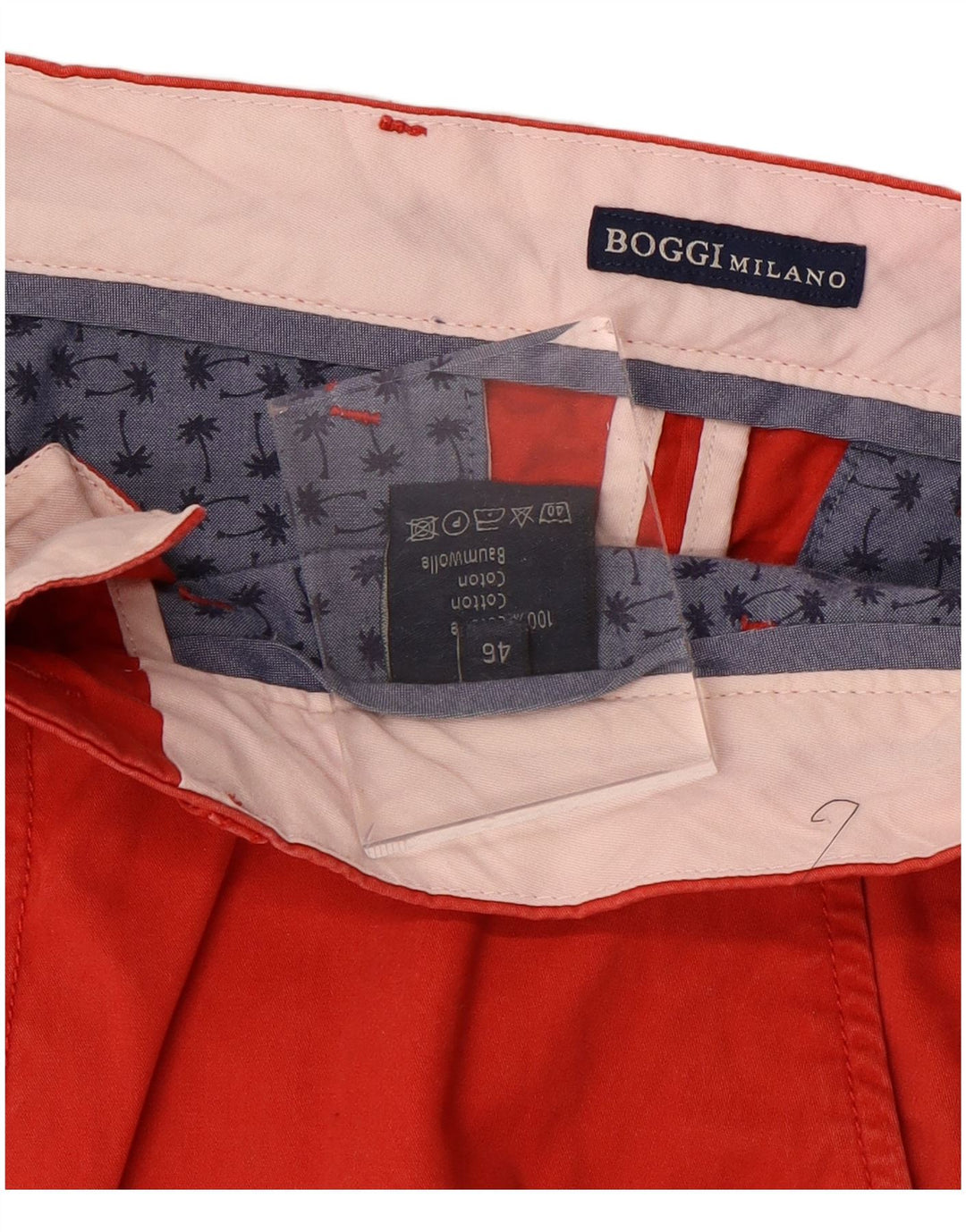 BOGGI Mens Milano Chino Shorts IT 46 Small W34  Red Cotton