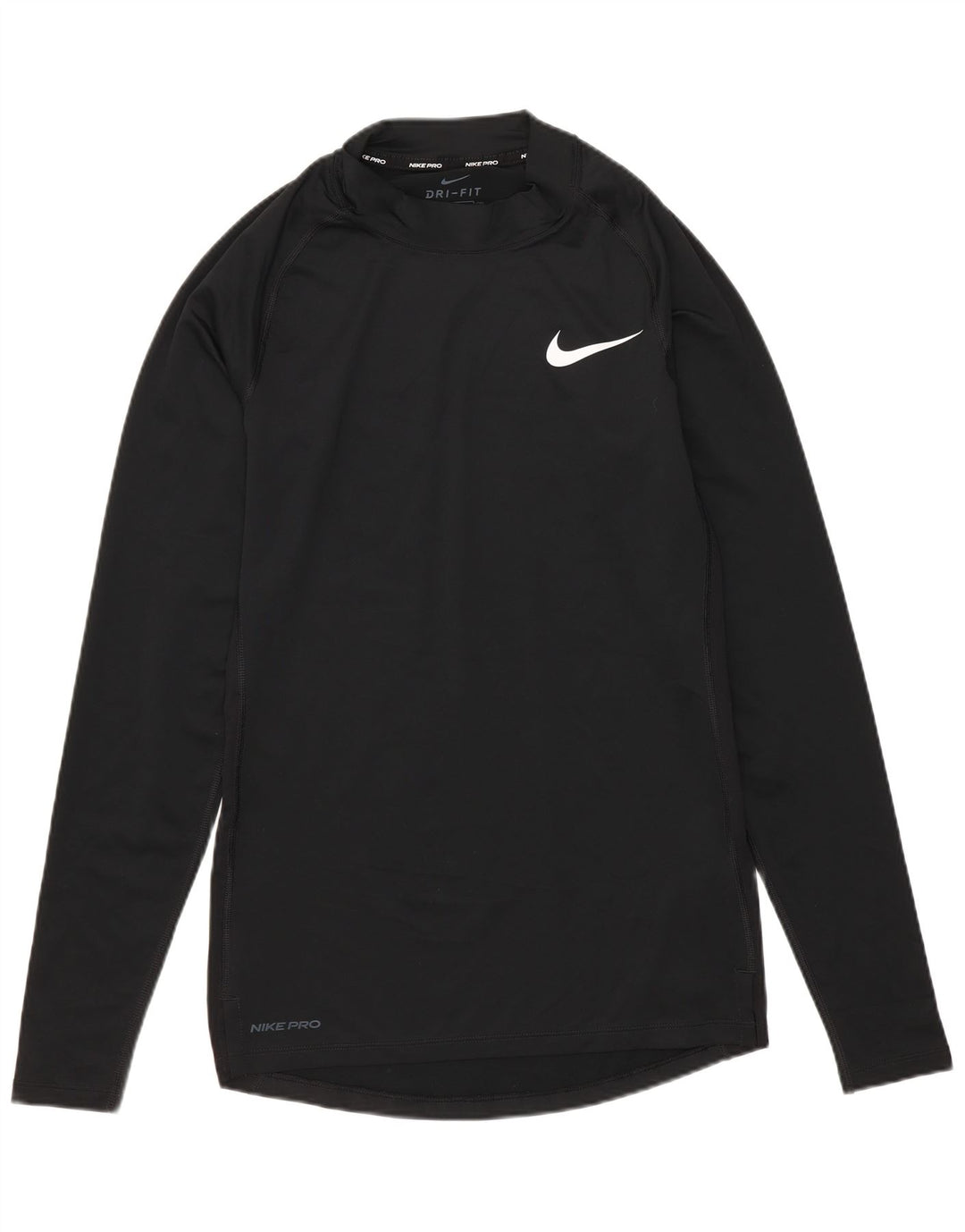 Nike Mens Tight Fit Top Long Sleeve Small Black Polyester