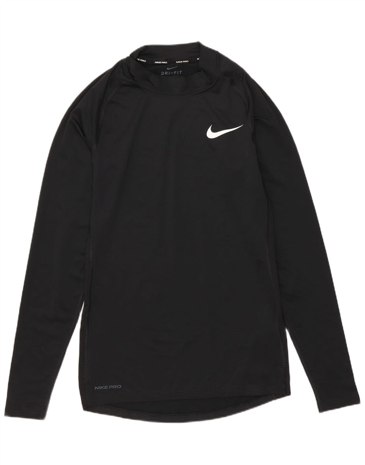 Nike Mens Tight Fit Top Long Sleeve Small Black Polyester