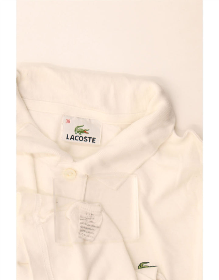 Lacoste Womens Polo Shirt Size 38 Medium Off White Cotton