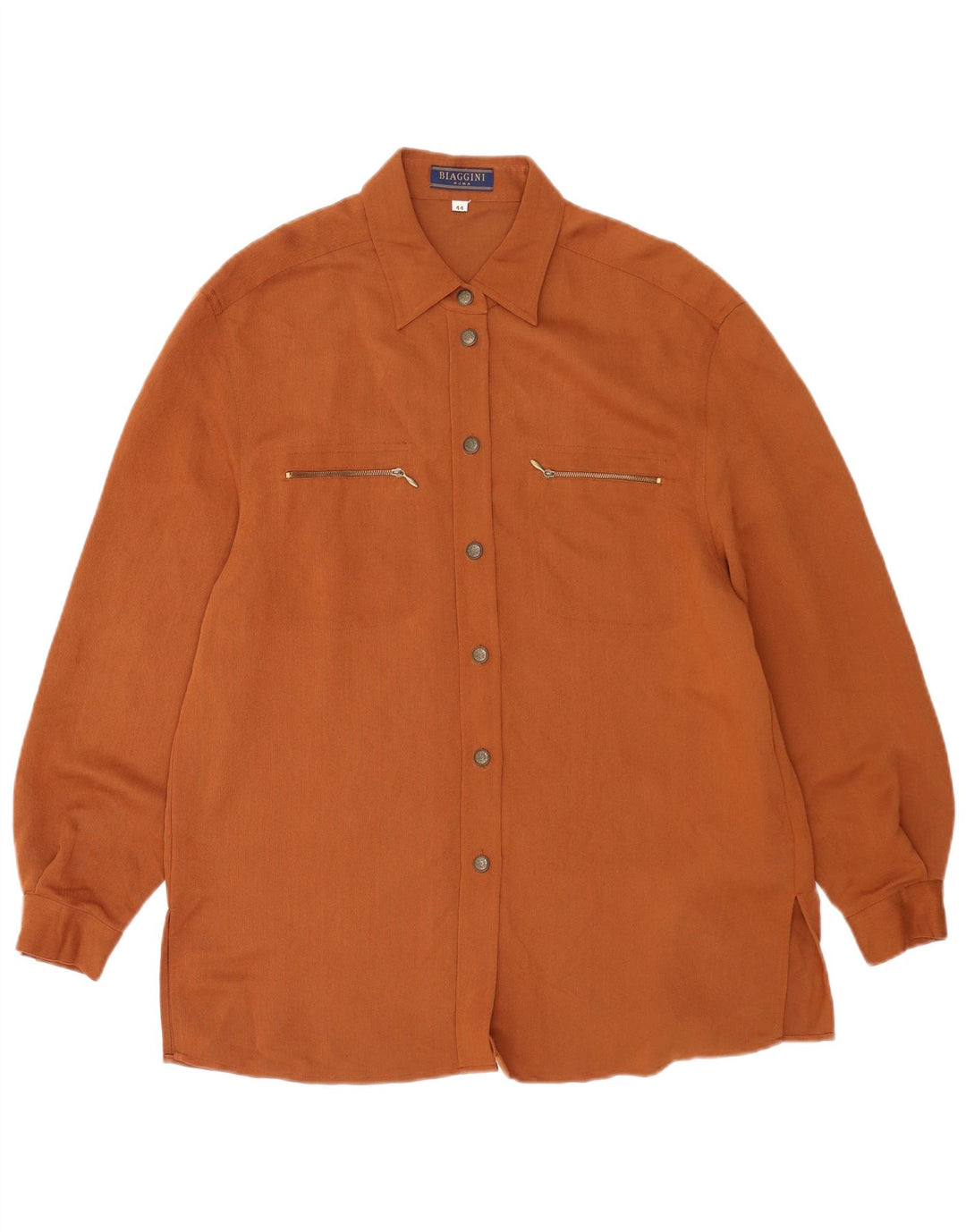 Biaggini Womens Overshirt Shirt UK 14 Medium Brown Viscose