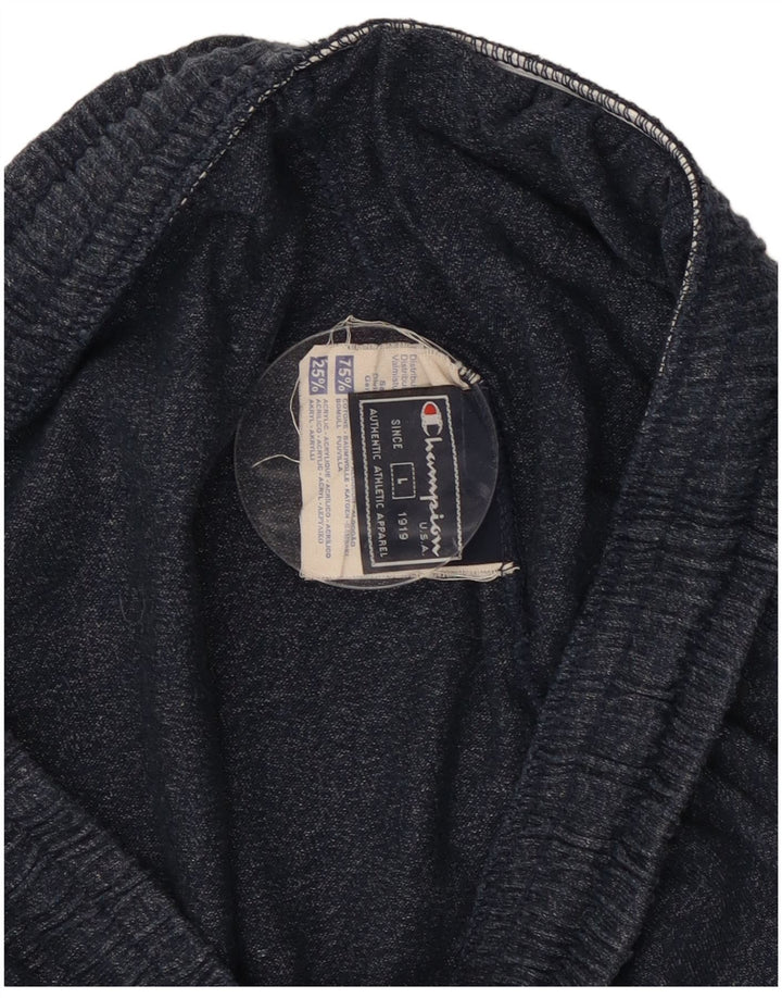Champion Mens Tracksuit Trousers Large Navy Blue Flecked Cotton