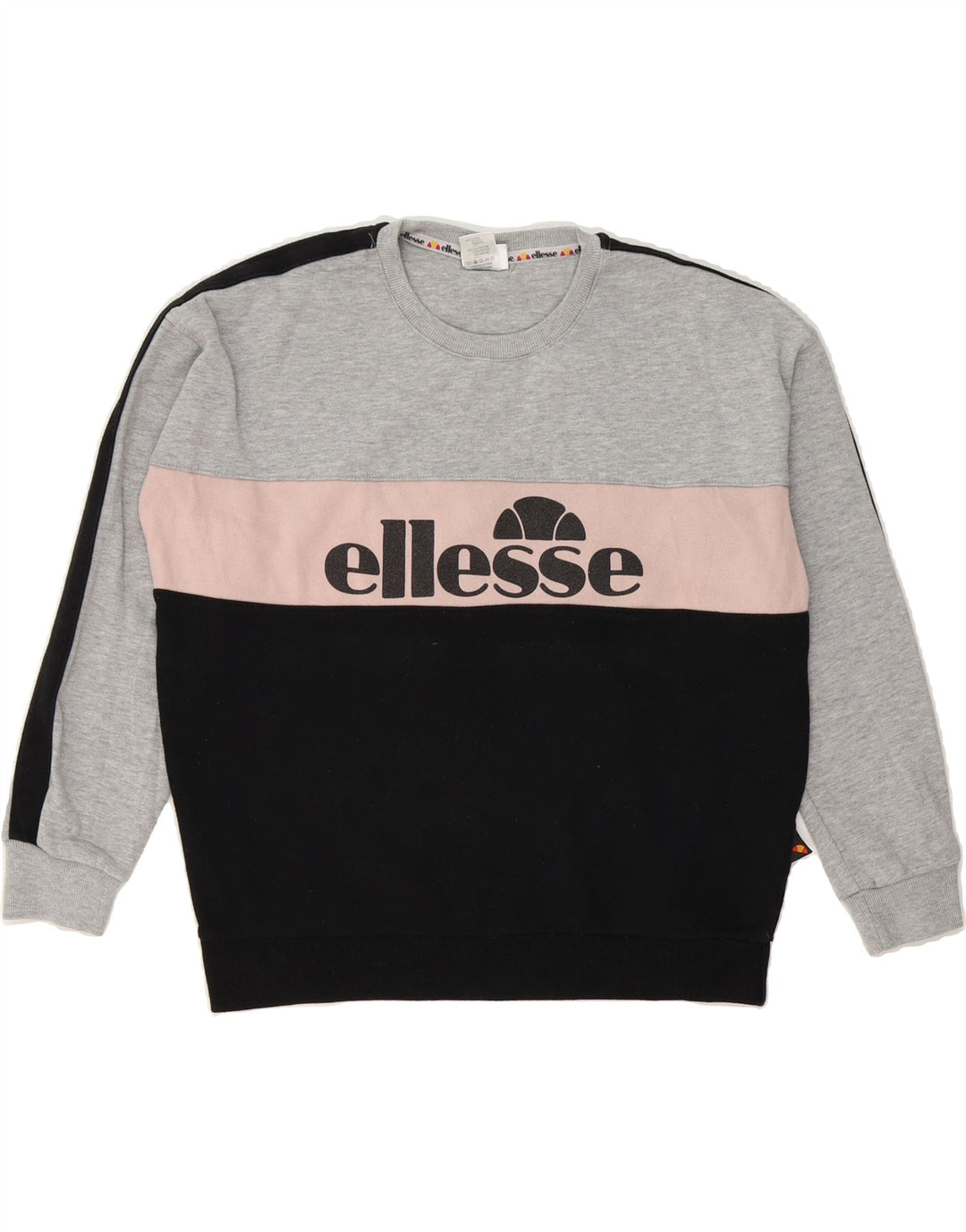 ELLESSE Womens Oversized Sweatshirt Jumper UK 14 Medium Multicoloured Vintage Ellesse and Second-Hand Ellesse from Messina Hembry 