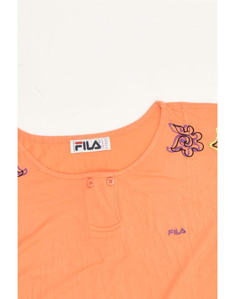 FILA Womens Blouse Top IT 44 Medium Orange Cotton | Vintage Fila | Thrift | Second-Hand Fila | Used Clothing | Messina Hembry 