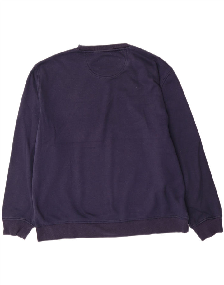Izod Mens Sweatshirt Jumper 2XL Navy Blue Polyester