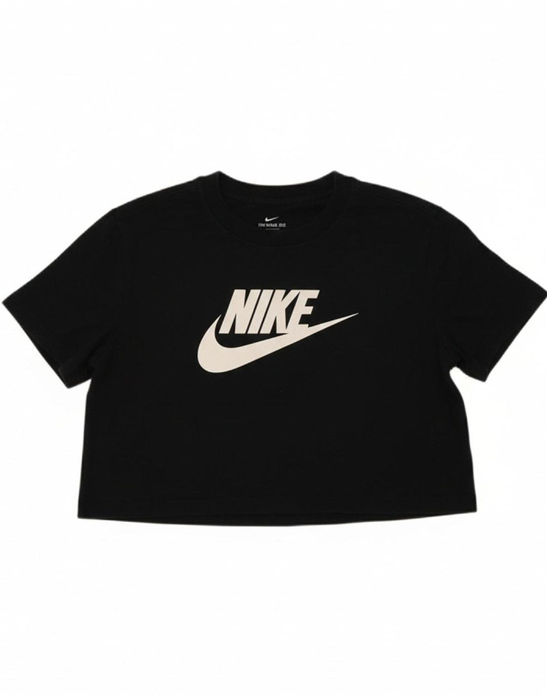 NIKE Womens Oversized Crop Graphic T-Shirt Top UK 10 Small Black