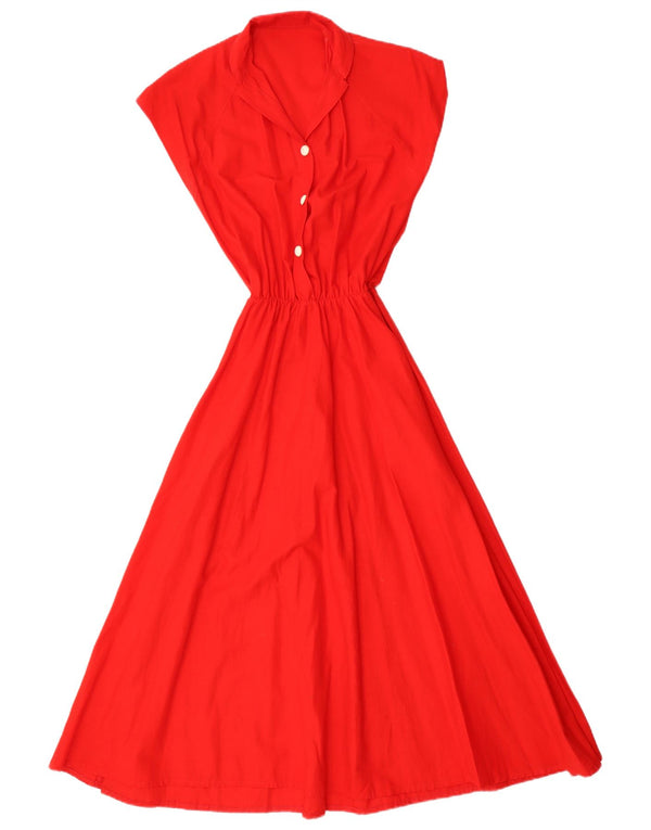 Vintage Womens Maxi Dress UK 8 Small Red