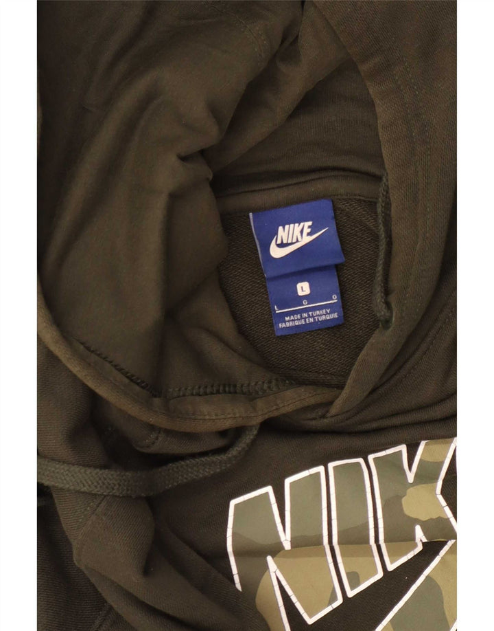 Nike Mens Graphic Hoodie Jumper Large Khaki