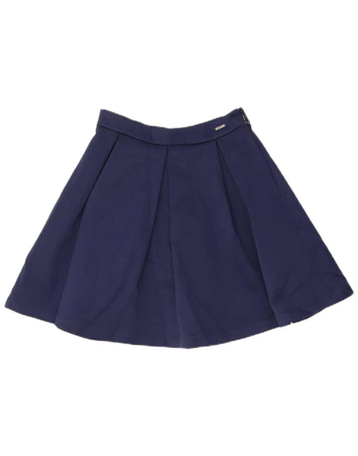 GUESS Womens A-Line Skirt W28 Medium Navy Blue Polyester