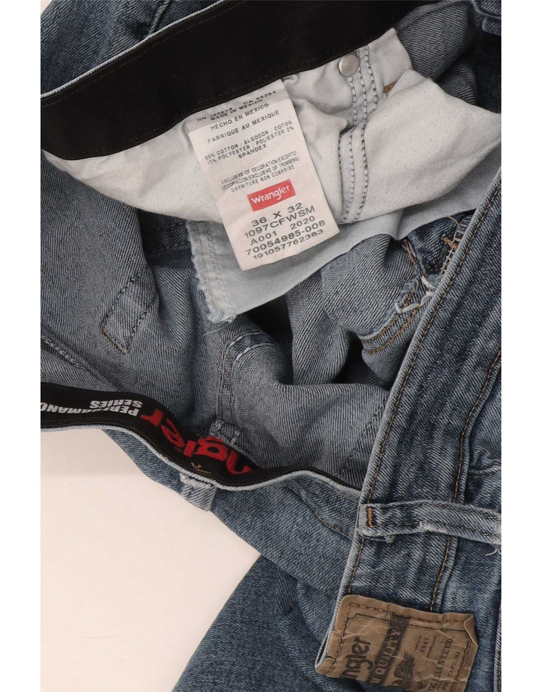 Wrangler Mens Straight Jeans W36 L32 Blue Cotton