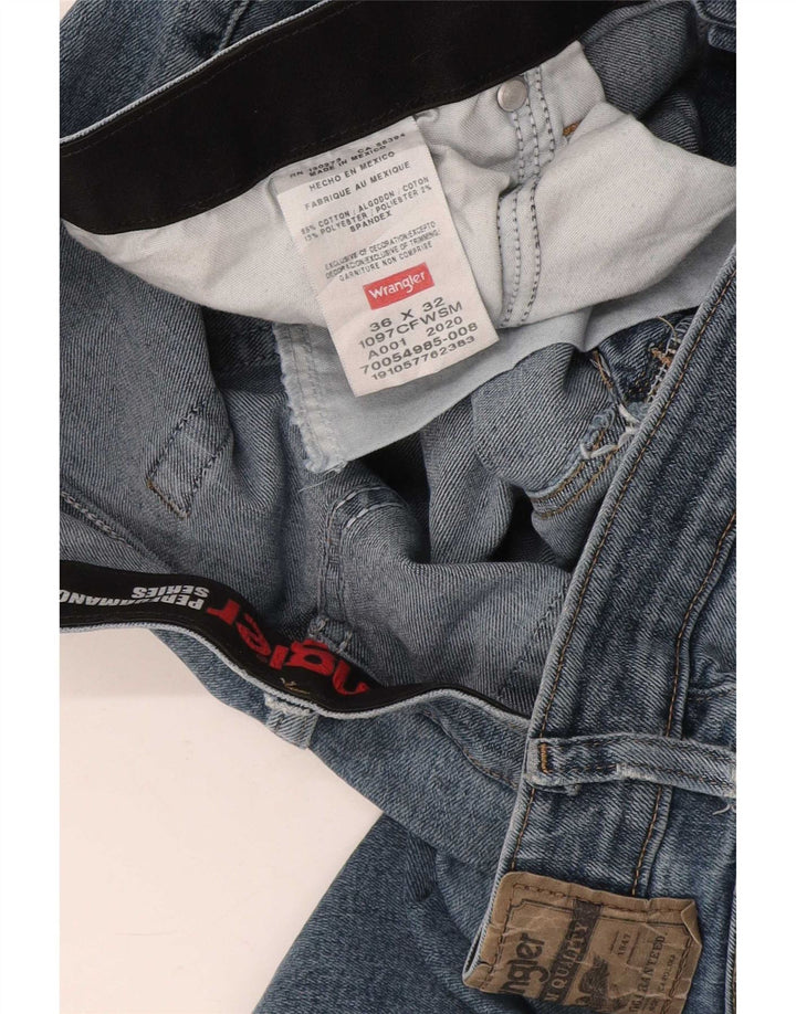 Wrangler Mens Straight Jeans W36 L32 Blue Cotton