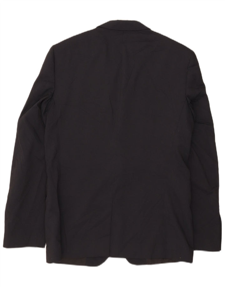 Zara Mens 2 Button Blazer Jacket EU 50 Medium Navy Blue Polyester