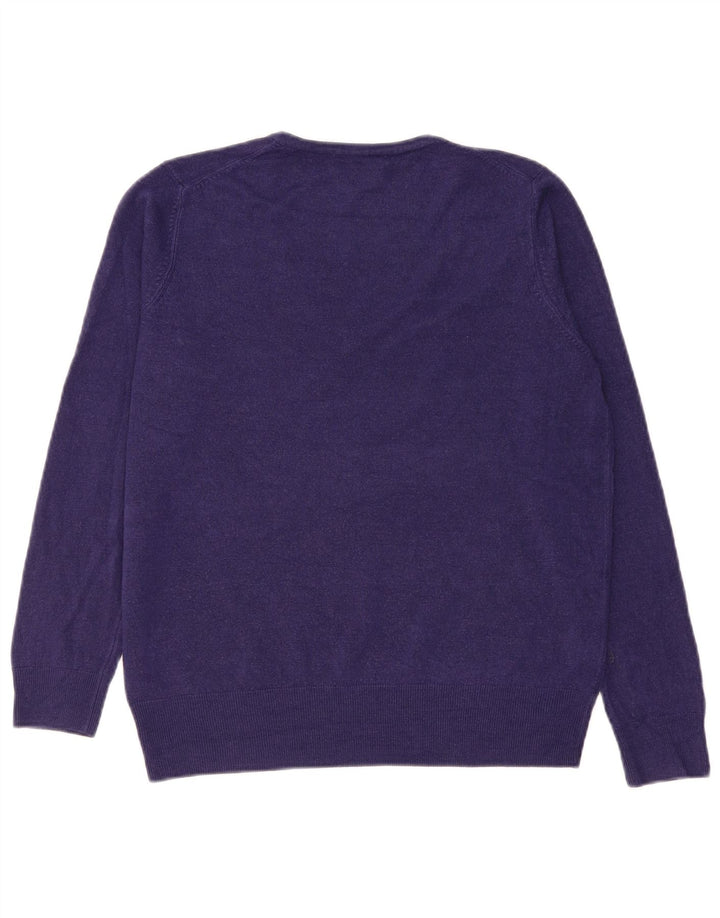 Marks & Spencer Womens V-Neck Jumper Sweater UK 14 Large Purple