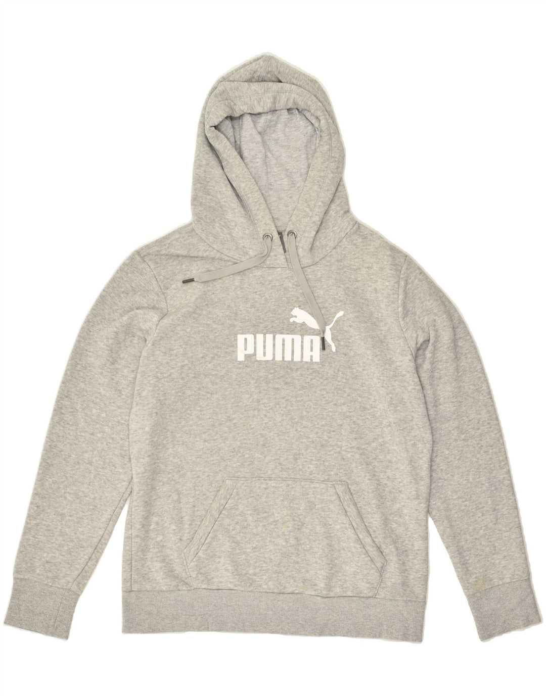 PUMA Womens Graphic Hoodie Jumper UK 14 Large  Grey Cotton | Vintage Puma | Thrift | Second-Hand Puma | Used Clothing | Messina Hembry 