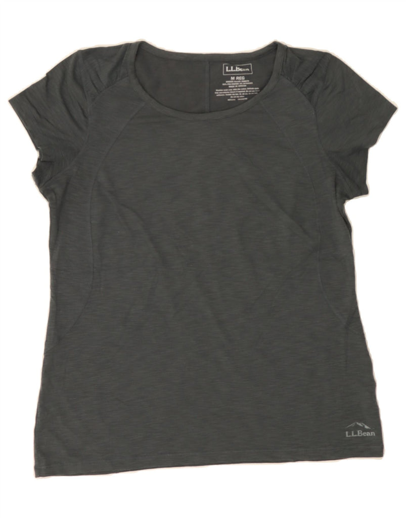 L.L.BEAN Womens T-Shirt Top UK 14 Medium Grey Polyester Vintage L.L.Bean and Second-Hand L.L.Bean from Messina Hembry 