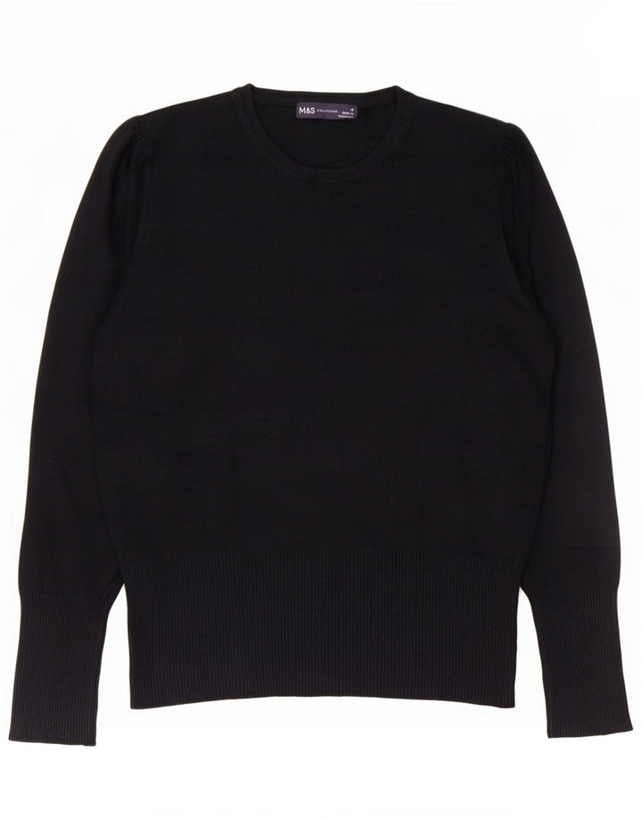 Marks & Spencer Womens Crew Neck Jumper Sweater UK 12 Medium Black