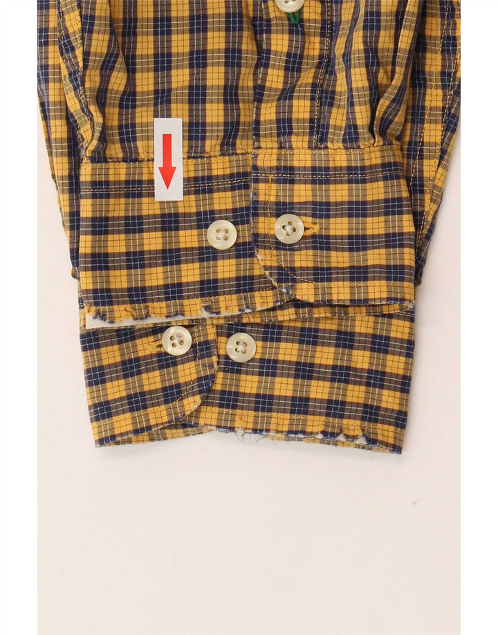 Tommy Hilfiger Mens Shirt XL Yellow Gingham Cotton