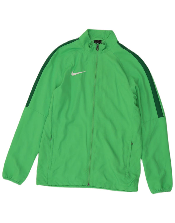 Nike Mens Dri Fit Tracksuit Top Jacket Medium Green Colourblock Polyester