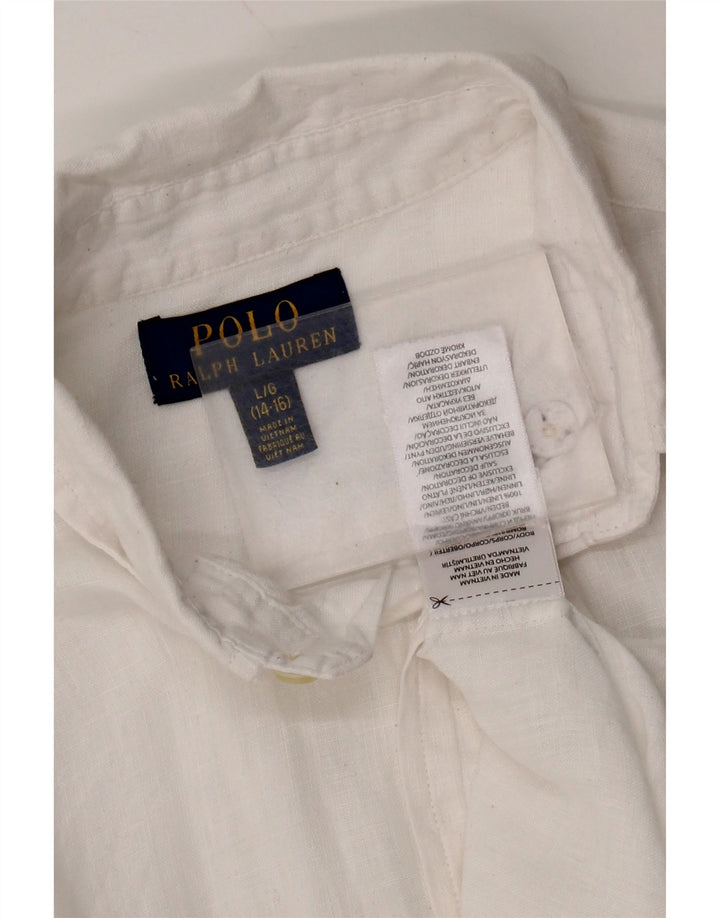 Ralph Lauren Boys Shirt 14-15 Years Large White Linen