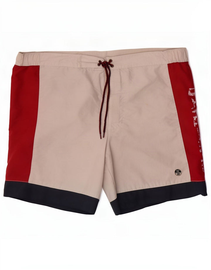 North Sails Mens Graphic Swimming Shorts Medium White Colourblock Polyamide