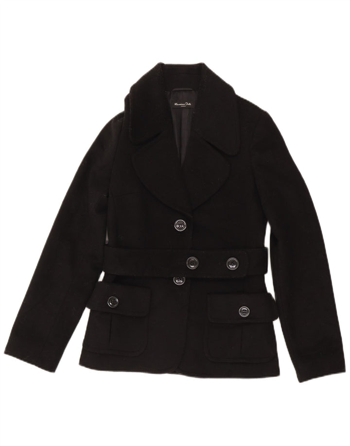 Massimo Dutti Womens 2 Button Blazer Jacket EU 36 XS Black Wool