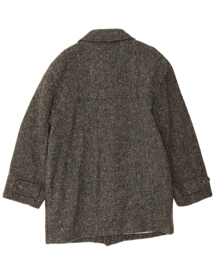 Faciba Mens Overcoat IT 52 XL Grey Herringbone Wool