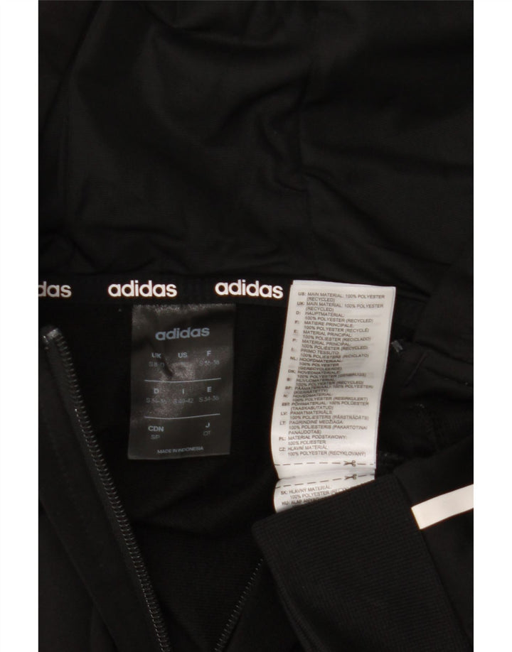Adidas Womens Oversized Graphic Hoodie Jumper UK 8/10 Small Black Polyester