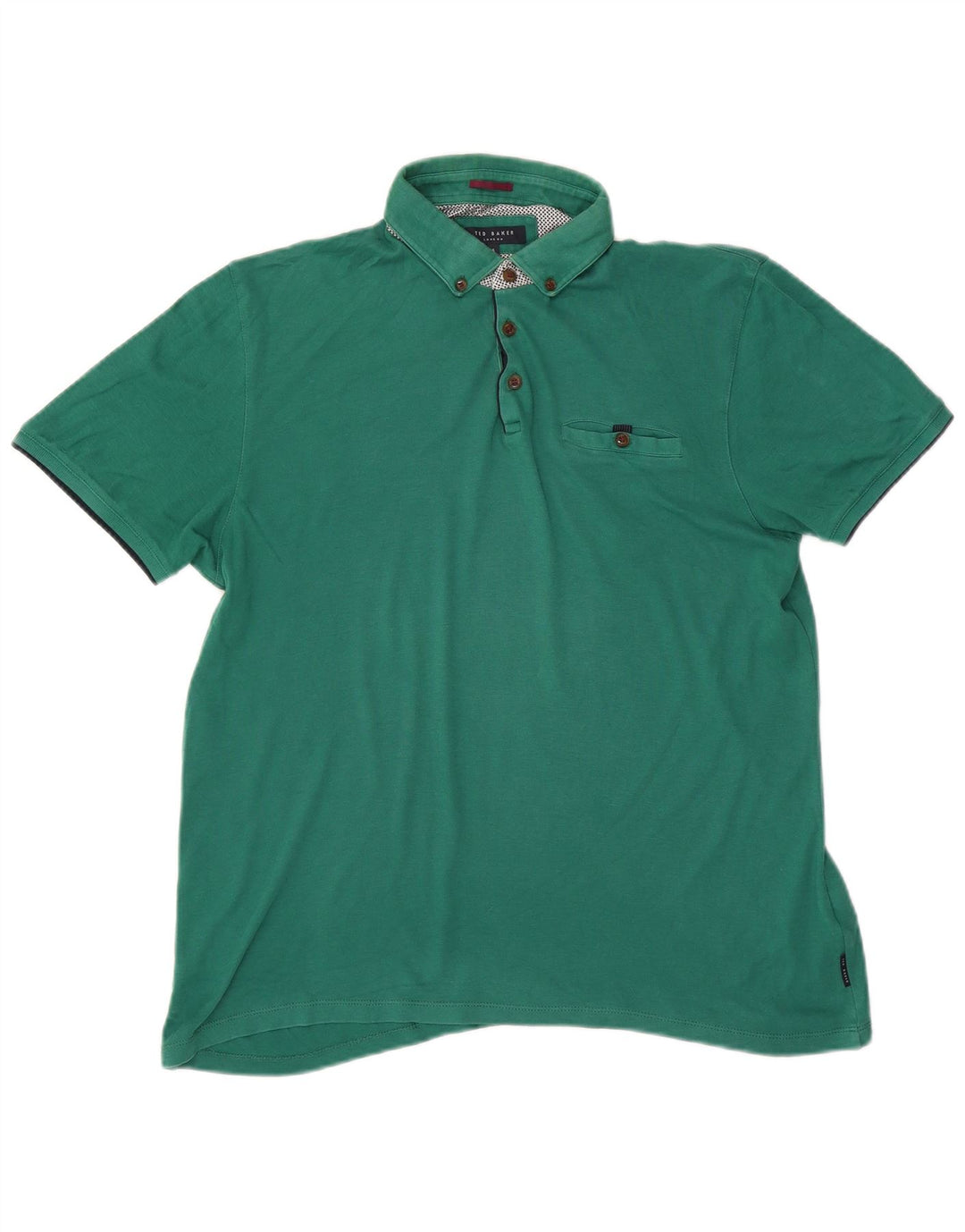 Ted Baker Mens Polo Shirt Size 5 XL Green Cotton