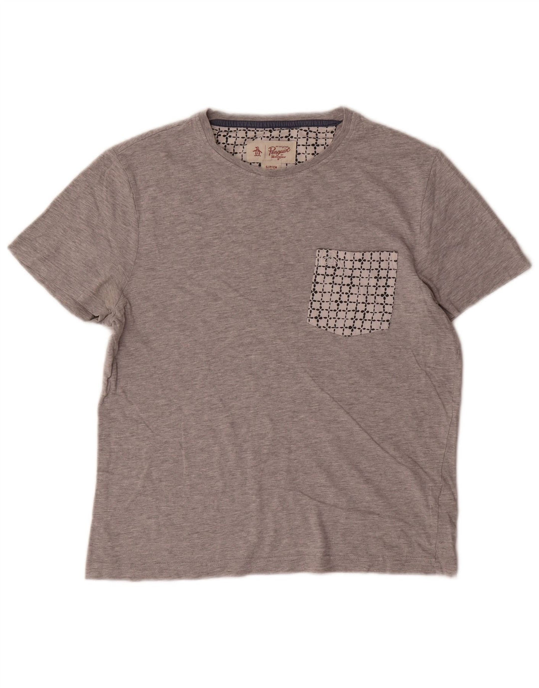 Penguin Mens T-Shirt Top Small Grey Cotton