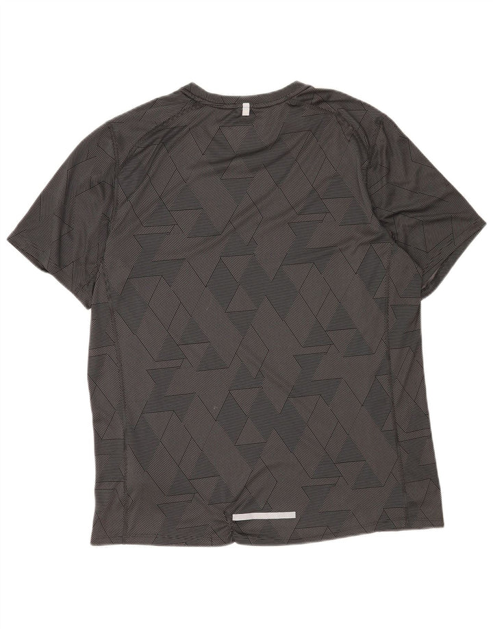 Nike Mens Dri Fit T-Shirt Top Large Black Geometric Polyester