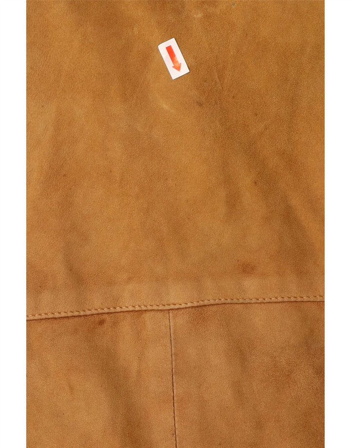Vintage Womens Bomber Suede Jacket UK 12 Medium Brown Leather