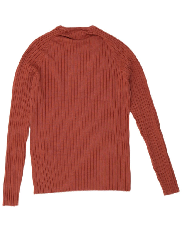 Zara Mens Crew Neck Jumper Sweater Medium Brown Viscose