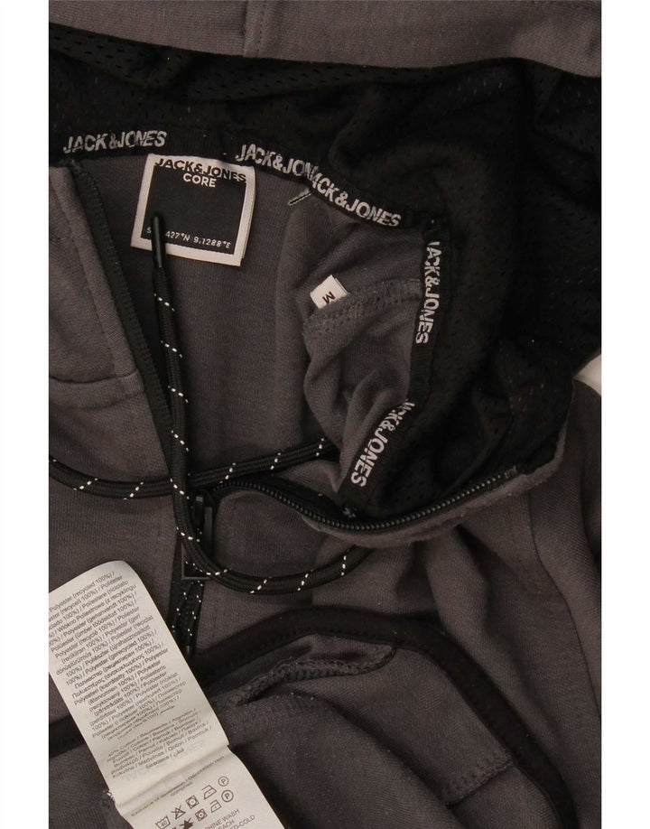 Jack & Jones Mens Zip Hoodie Sweater Medium Grey Polyester