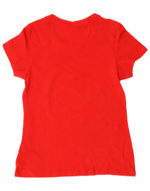 Calvin Klein Jeans Womens T-Shirt Top UK 10 Small Red Cotton