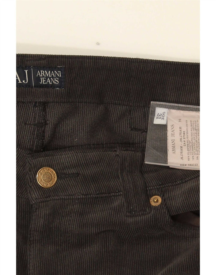 Armani Womens Straight Corduroy Trousers W31 L34 Grey Polyester