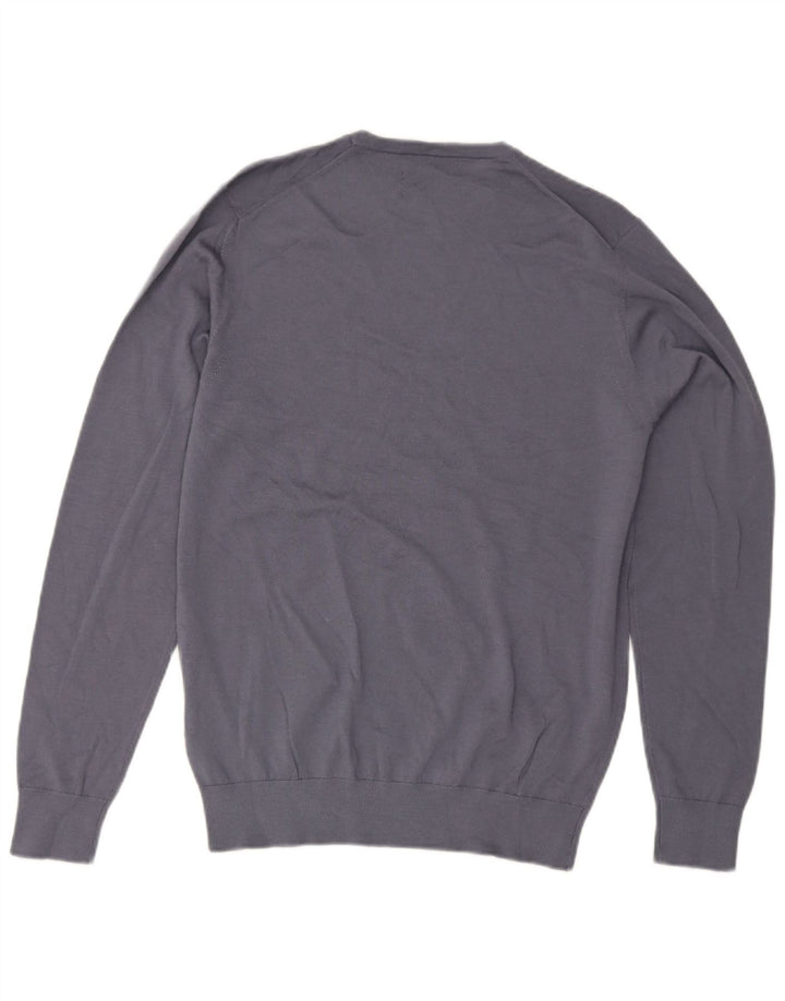 Marks & Spencer Mens Crew Neck Jumper Sweater Medium Blue Wool