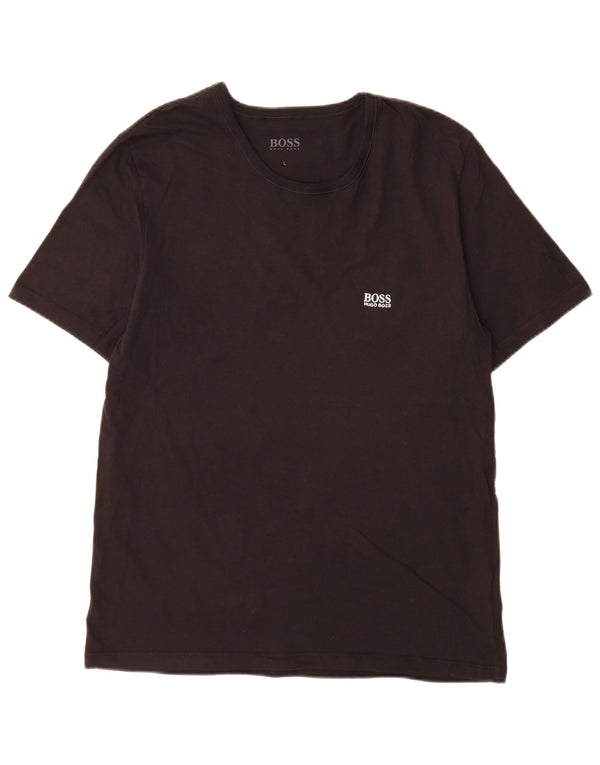 Hugo Boss Mens T-Shirt Top Large Black Cotton