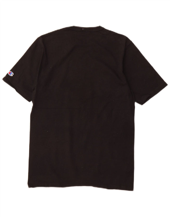 CHAMPION Mens Graphic T-Shirt Top Small Black Cotton