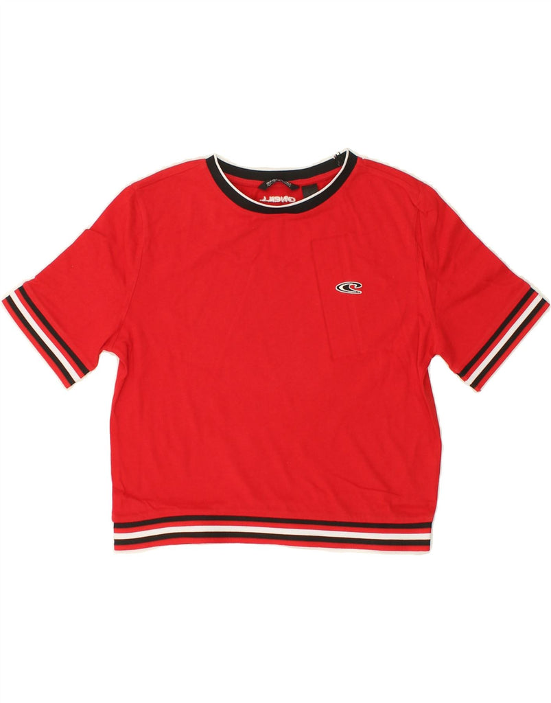 O'NEILL Womens Crop T-Shirt Top UK 8 Small Red Cotton Vintage O'Neill and Second-Hand O'Neill from Messina Hembry 