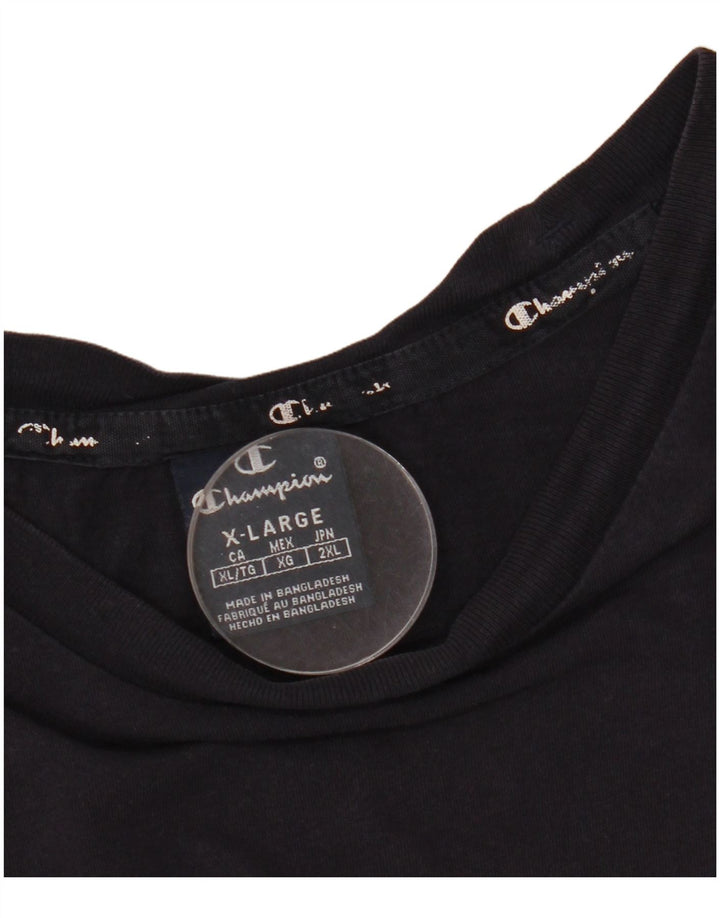 Champion Mens Graphic T-Shirt Top XL Navy Blue