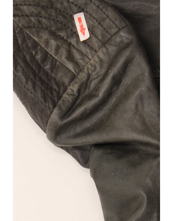 Conbipel Womens Biker Jacket IT 54 2XL Black Leather