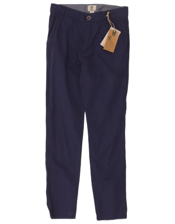 Timberland Boys Slim Chino Trousers 13-14 Years Small W30 L26 Navy Blue