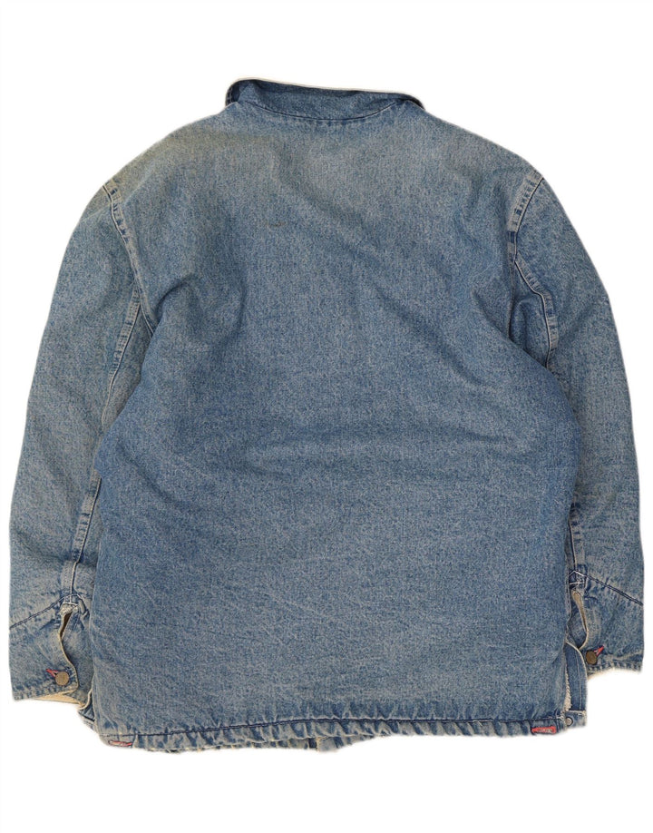 Outsider Mens Sherpa Denim Jacket UK 40 Large Blue Cotton