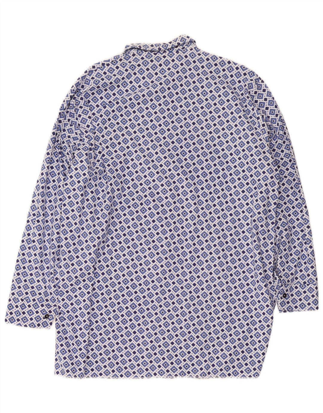 Vintage Mens Shirt Size 42 Large Blue Geometric