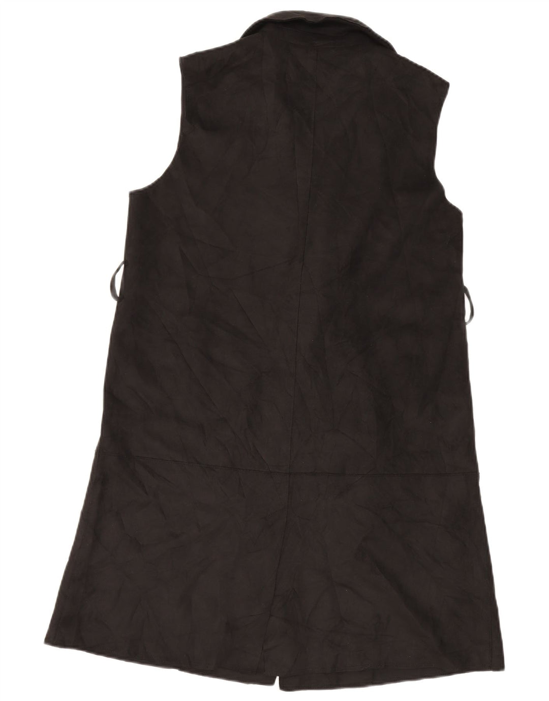 Zara Womens Double Breasted Longline Gilet UK 10 Small Black Polyester